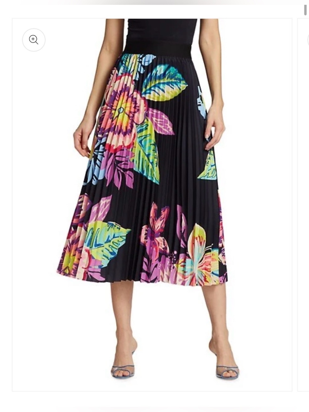 Le Superbe Acid Hawaii Pleated Skirt Black Acid Floral